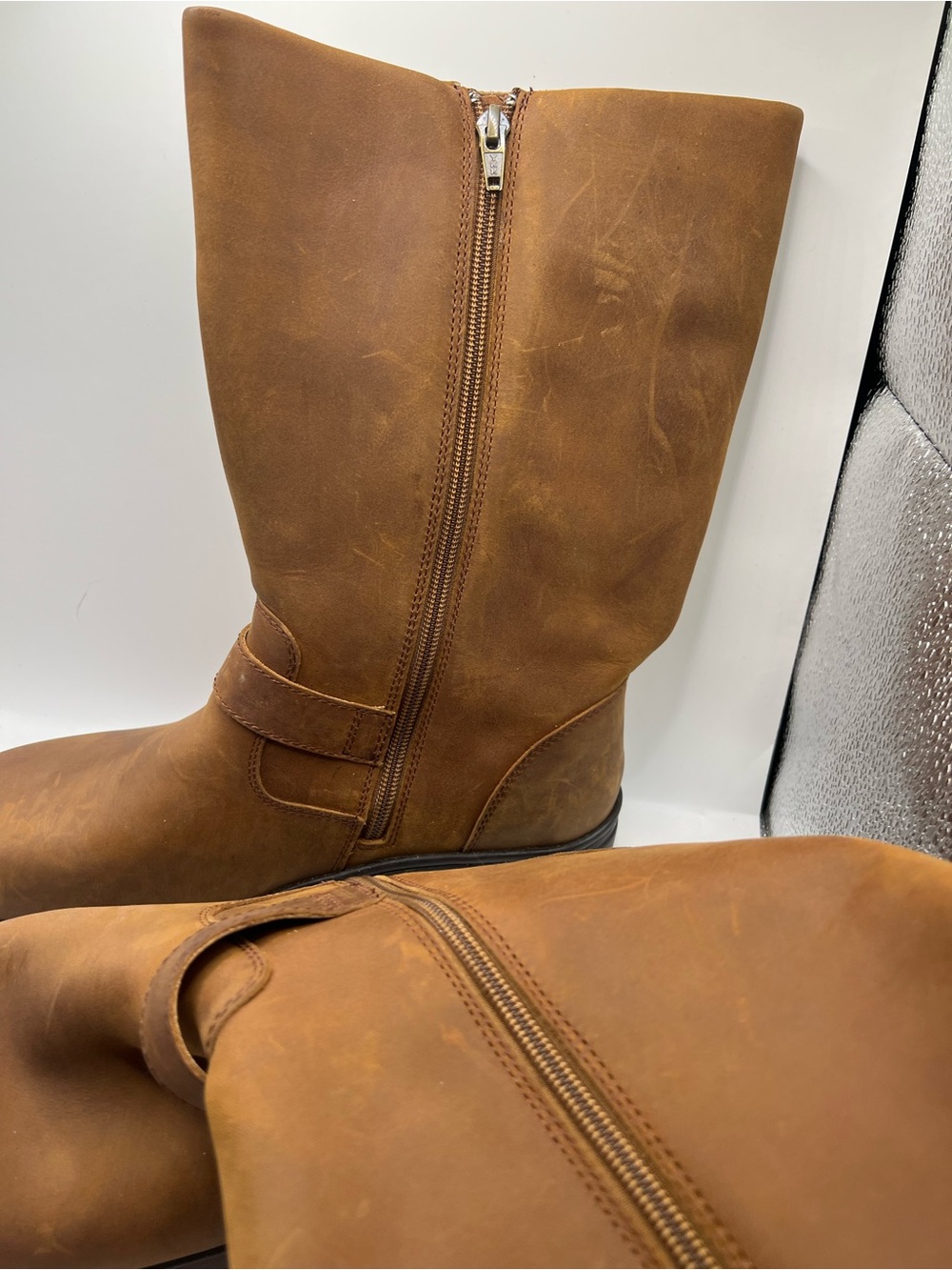 Alegria Tan Brown Mid-Calf Buckle Boots - Picture 5 of 11